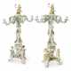 A LARGE PAIR OF MEISSEN PORCELAIN FLOWER-ENCRUSTED SIX-LIGHT CANDELABRA EMBLEMATIC OF THE FOUR ELEMENTS - фото 1
