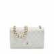 A WHITE CAVIAR LEATHER JUMBO DOUBLE FLAP WITH GOLD HARDWARE - фото 1