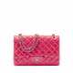 A PINK PATENT LEATHER JUMBO DOUBLE FLAP BAG WITH SILVER HARDWARE - Foto 1