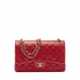 A RED LAMBKSIN LEATHER JUMBO DOUBLE FLAP WITH PALE GOLD HARDWARE - фото 1