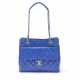 A BLUE PATENT LEATHER COCO SHINE TOTE WITH SILVER HARDWARE - photo 1