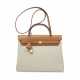 A BÉTON CANVAS & NATUREL VACHE HUNTER LEATHER HERBAG ZIP 31 WITH GOLD HARDWARE - photo 1