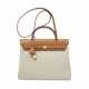 A BÉTON CANVAS & NATUREL VACHE HUNTER LEATHER HERBAG ZIP 31 WITH GOLD HARDWARE - фото 1