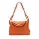 AN ORANGE H EVERGRAIN LEATHER LINDY 34 WITH GOLD HARDWARE - photo 1