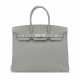 A LIMITED EDITION GRIS MOUETTE & BLEU AGATE TOGO LEATHER VERSO BIRKIN 35 WITH PALLADIUM HARDWARE - Foto 1