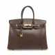 A NOISETTE CALFBOX LEATHER BIRKIN 35 WITH GOLD HARDWARE - фото 1
