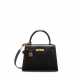 A BLACK CALFBOX LEATHER MINI KELLY 20 WITH GOLD HARDWARE - фото 1