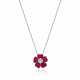 GRAFF RUBY AND DIAMOND FLOWER PENDANT-NECKLACE - photo 1