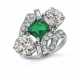 EMERALD AND DIAMOND RING - photo 1