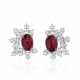 HARRY WINSTON RUBY AND DIAMOND EARRINGS - фото 1