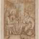 NIEDERLANDE 17. Jahrhundert. Christus, das Brot mit zwei Pilgern teilend - photo 1