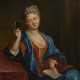 DEUTSCH um 1720. Bildnis einer Dame beim Betrachten einer Miniatur - photo 1
