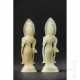 Zwei geschnitzte Guanyin-Jadefiguren, China, 20. Jhdt. - Foto 1
