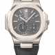 PATEK PHILIPPE. AN ATTRACTIVE 18K WHITE GOLD AUTOMATIC WRISTWATCH WITH DATE, POWER RESERVE AND MOON PHASES - фото 1