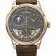JAEGER-LECOULTRE. A VERY RARE AND ATTRACTIVE 18K PINK GOLD SEMI-SKELETONIZED WRISTWATCH WITH SWEEP CENTRE SECONDS, DATE, MOON PHASES, DUAL POWER RESERVE AND JUMPING SECONDS - фото 1