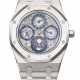 AUDEMARS PIGUET. A RARE PLATINUM AUTOMATIC SKELETONIZED PERPETUAL CALENDAR WRISTWATCH WITH MOON PHASES AND BRACELET - фото 1