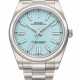 ROLEX. AN ATTRACTIVE STAINLESS STEEL AUTOMATIC WRISTWATCH WITH SWEEP CENTRE SECONDS, BRACELET AND TURQUOISE BLUE DIAL - photo 1