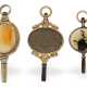 Uhrenschlüssel: 3 seltene goldene Spindeluhrenschlüssel, um 1800 - фото 1