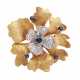 Blütenbrosche mit Saphiren und Diamanten - photo 1
