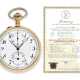 Taschenuhr: Rarität, Observatoriums-Chronometer mit Chronograph, Paul Ditisheim No.23526, geprüft in Neuchatel 1908, mit Auszug aus der Chronometer-Datenbank - photo 1