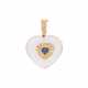 Clip pendant "Heart" made of rock crystal with sapphire and diamonds ca. 0,15 ct, - Foto 1