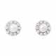 Earrings with pearls and 20 diamonds total ca. 0,9 ct, - фото 1