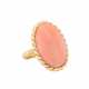 Ring with fine salmon coral, - photo 1