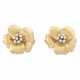 SCHILLING pair of flower earclips with diamonds - photo 1