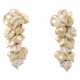 Earrings decorative floral with diamonds together ca. 2 ct, - photo 1
