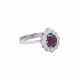 Ring with oval ruby and diamonds together ca. 0,5 ct, - фото 1