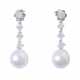 Pair of earrings with pearls and diamonds - фото 1