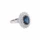 Ring with sapphire ca. 3,8 ct and diamonds - photo 1