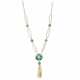 Decorative pearl necklace with jade elements, - фото 1