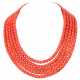 Coral necklace 5 rows - фото 1