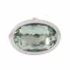 Interchangeable clasp/pull through pendant with oval prasiolite, - фото 1