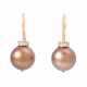 Earrings with Tahitian pearls "Chocolate" and diamonds together ca. 0,1 ct, - Foto 1