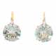WEMPE earrings with prehnite and diamond together approx. 0,1 ct, - фото 1