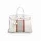 A LIMITED EDITION WHITE, GRIS PERLE CL&#201;MENCE LEATHER & SANGUINE LIZARD CLUB BIRKIN 35 WITH PALLADIUM HARDWARE - фото 1