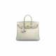 A GRIS PERLE OSTRICH BIRKIN 25 WITH GOLD HARDWARE - фото 1