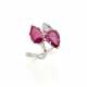 Pear shaped ruby and tapered diamon… - photo 1