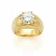 Round ct. 3.521 diamond yellow gold… - фото 1