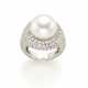 Pearl and pavé diamond white gold r… - фото 1
