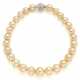 Graduated gold pearl necklace accen… - photo 1