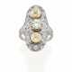 Diamond and pearl white gold ring, … - фото 1