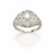 Diamond dome shaped white gold ring… - фото 1