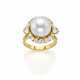 Pearl and diamond yellow gold ring,… - Foto 1
