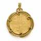 Yellow chiseled gold pendant with K… - фото 1