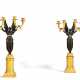 Pair of large Empire candelabra with Victorias - photo 1