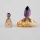 Small perfume flacon and larger flacon made of amethyst & citrine - Foto 1