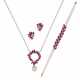 Ruby-diamond set: necklace, ear studs/clips and bracelet - Foto 1